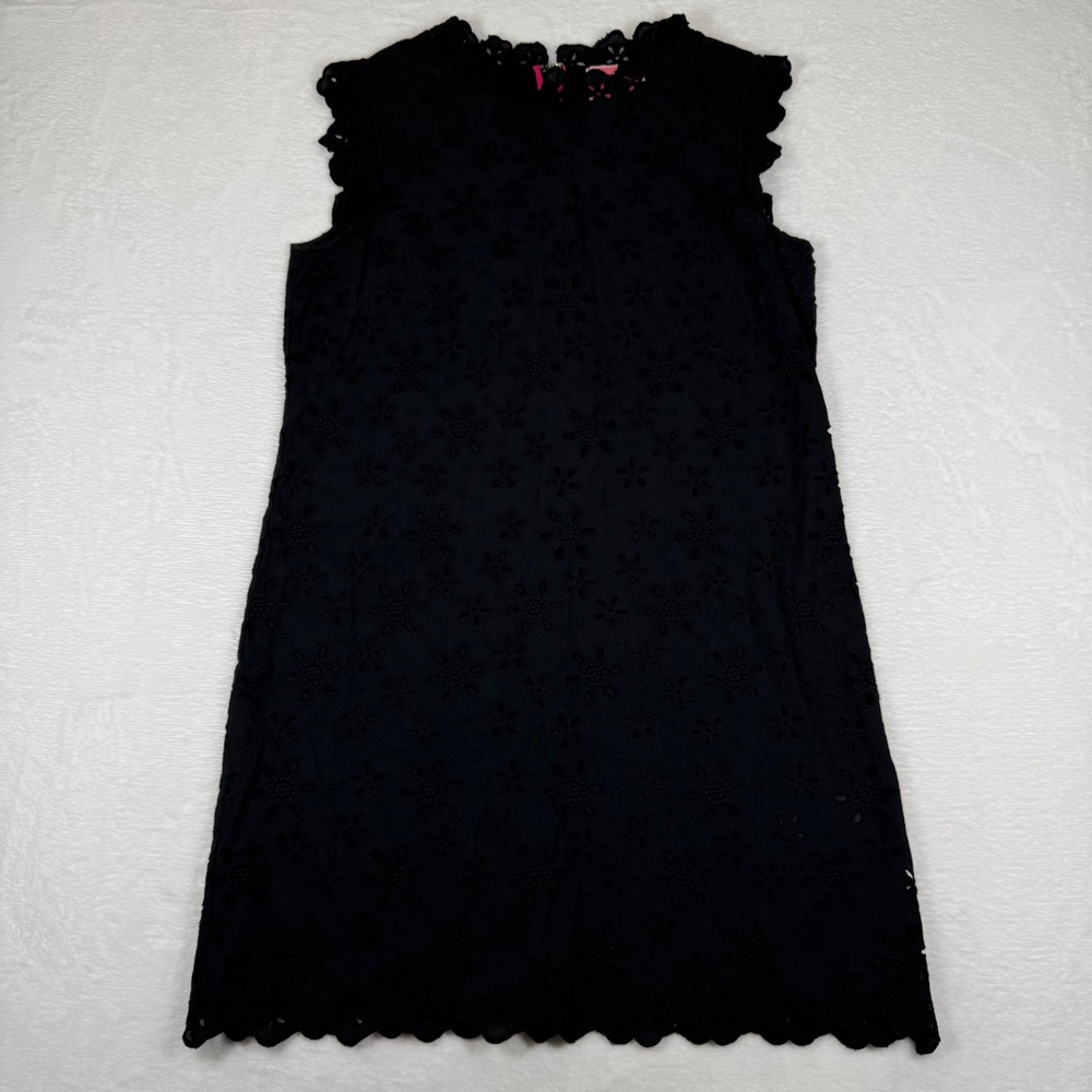 Kate Spade New York Black Floral Eyelet Scalloped Shift Dress NJM00266 Womens 6